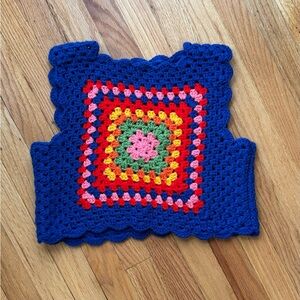 Hand Knit Cropped Sweater Vest